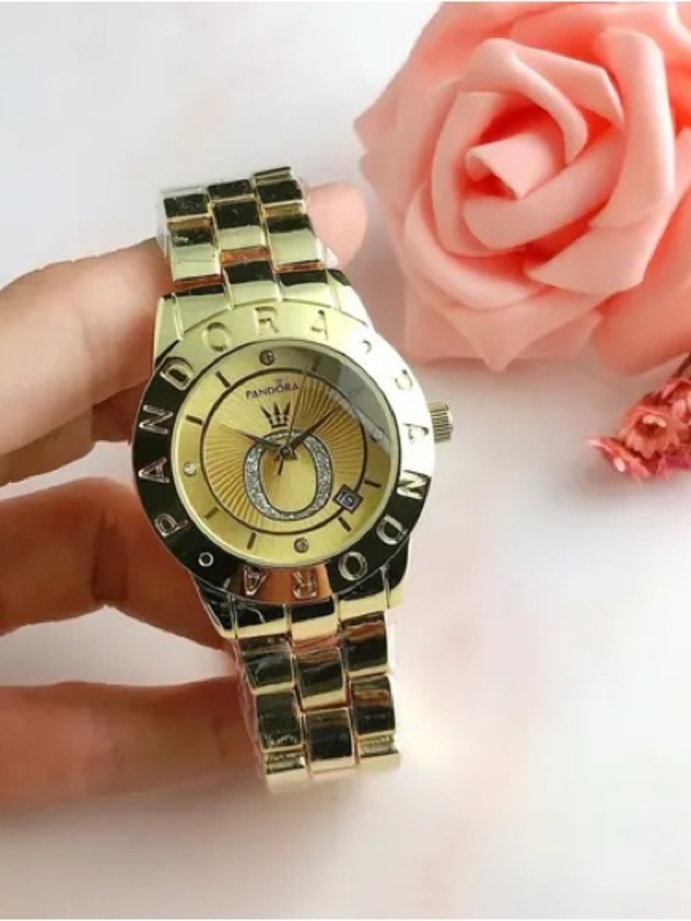 Pandora Gold Tone Women's Bracelet Watch with Crystal Accent